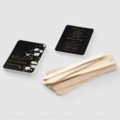 Zwart en Goud Chinoiserie Bloemen Trouwprogramma Handwaaier (Niet-gemonteerd)