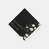 Zwart en Goud Chinoiserie Bloementuin Trouwen Servet (Hoek)