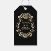 Zwart en Goud Chique Bruiloft Cadeaulabel (Voorkant)