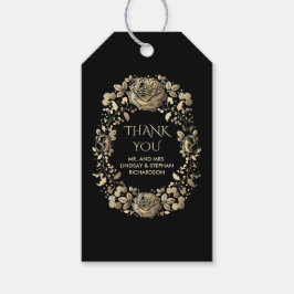 Zwart en Goud  Chique Bruiloft Cadeaulabel