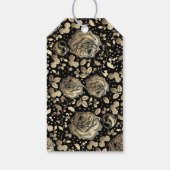 Zwart en Goud Chique Bruiloft Cadeaulabel (Achterkant)