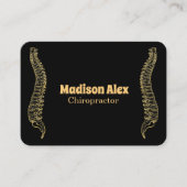 Zwart en Goud Chiropractor Spine Therapeut Visitekaartje (Voorkant)