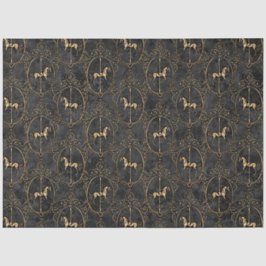 Zwart en Goud Circus Serie Design 11 Tissuepapier (Voorkant)