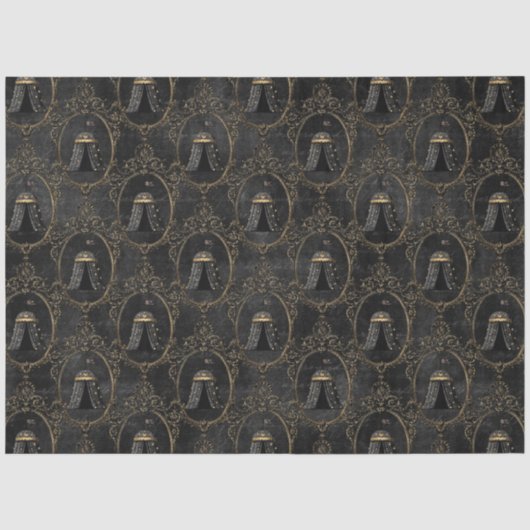 Zwart en Goud Circus Serie Design 12 Tissuepapier (Voorkant)