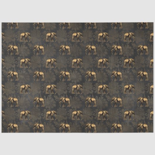 Zwart en Goud Circus Serie Design 2 Tissuepapier (Voorkant)
