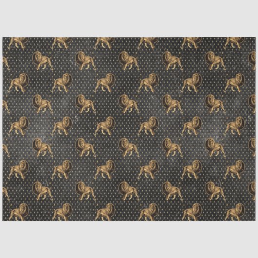 Zwart en Goud Circus Serie Design 4 Tissuepapier (Voorkant)