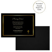 Zwart en Goud Classic Orthodox Christelijke Begraf Bedankkaart
