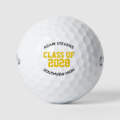 Zwart en Goud Classic Varsity Afstuderen Klasse Golfballen (Voorkant)