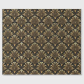 Zwart en Goud Classy Art Deco Elegant Patroon Cadeaupapier (Vlak)