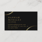 Zwart en Goud Classy Minimalist Visitekaartje (Achterkant)