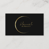 Zwart en Goud Classy Minimalist Visitekaartje (Voorkant)