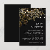 Zwart en Goud Classy Modern Elegant Baby shower Kaart (Voorkant / Achterkant)