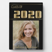 Zwart en Goud Classy Photo Afstuderen Fotoplaat (voorkant)