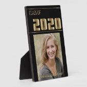 Zwart en Goud Classy Photo Afstuderen Fotoplaat (Zijkant)