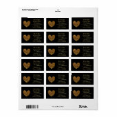 Zwart en Goud Classy Return Mailing Adres Label (Full Sheet)