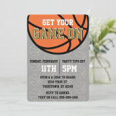 Zwart en Goud College Basketbal Watch Party Kaart (Staand voorkant)