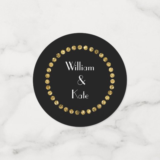 Zwart en goud confetti (Kleine voorkant)