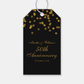 Zwart en Goud Confetti 50e Jubileum Gift Labels Cadeaulabel (Voorkant)