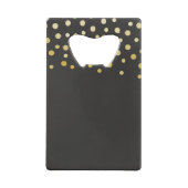 Zwart en Goud confetti Creditkaart Flessenopener (Achterkant)
