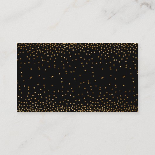 Zwart en Goud Confetti Luier Raffle Ticket Kaarten (Achterkant)