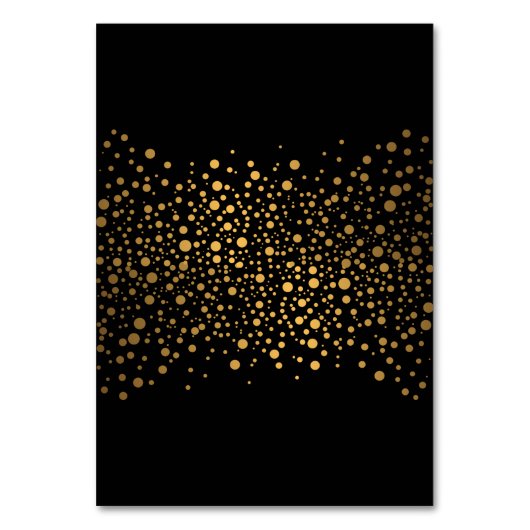 Zwart en Goud Confetti Stippen - Place Cards Kaart (Achterkant)