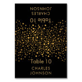 Zwart en Goud Confetti Stippen - Place Cards Kaart (Voorkant)