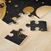 Zwart en Goud Confetti Vlinder Legpuzzel (Zijkant)