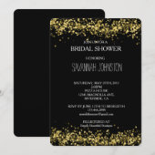 Zwart en Goud Confetti vrijgezellenfeest Kaart (Voorkant / Achterkant)