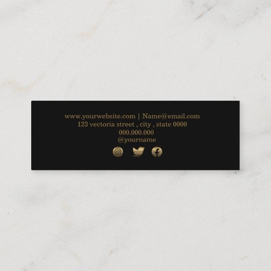 Zwart en goud contactkaartje (Achterkant)