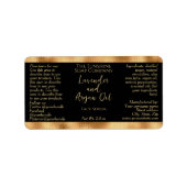 Zwart en Goud Cosmetica Dropper Flessenetiket Etiket (Voorkant)
