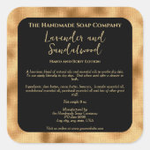 Zwart en Goud Cosmetica Label met Ingrediënten (Voorkant)