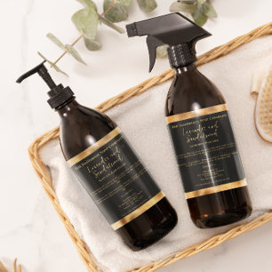 Zwart en Goud Cosmetica Label met Ingrediënten