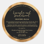 Zwart en Goud Cosmetica Pot Label met Ingredienten (Voorkant)
