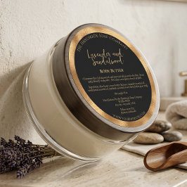 Zwart en Goud Cosmetica Pot Label met Ingredienten