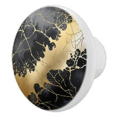 Zwart en Goud Crackle Waterverf Abstract Keramische Knop (Rechts)