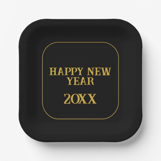 Zwart en Goud Custom Minimal Papieren Bordje (Voorkant)