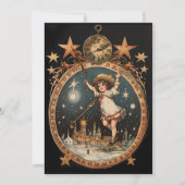 Zwart en Goud  Custom Nieuwjaar Feestdagenkaart (Voorkant)