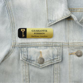 Zwart en Goud Custom Realtor of Onroerend goed Naamplaatje (In situ)