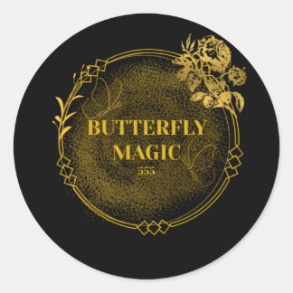 Zwart en Goud Custom Sticker, Elegant Modern Label