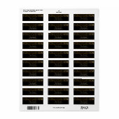 Zwart en Goud Damask Adreslabel Etiket (Full Sheet)