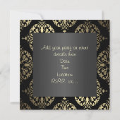 Zwart en goud Damask All Occasion Party Kaart (Achterkant)