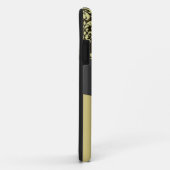 Zwart en goud damast gepersonaliseerd Case-Mate iPhone case (Achterkant/rechts)