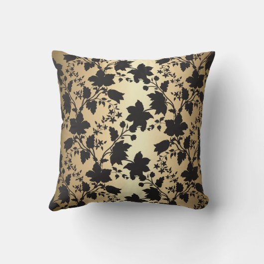 Zwart en goud damast  kussen (Achterkant)