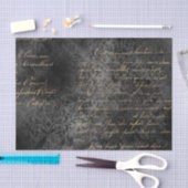 Zwart en goud damast vintage kalligrafie tissuepapier (Craft)
