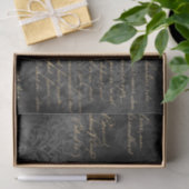 Zwart en goud damast vintage kalligrafie tissuepapier (Geschenk)