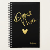 Zwart en goud dans moeder gepersonaliseerd planner (Voorkant)