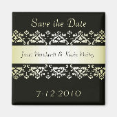 Zwart en Goud De datummagneet opslaan Magneet (Voorkant)