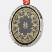 Zwart en goud decoratief ontwerp metalen ornament (Links)