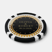 Zwart en goud diamanten bruiloft poker chips (Enkel)