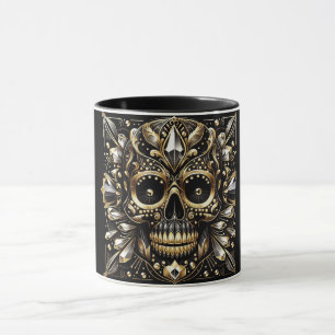 Zwart en Goud Diamond Skull Mok